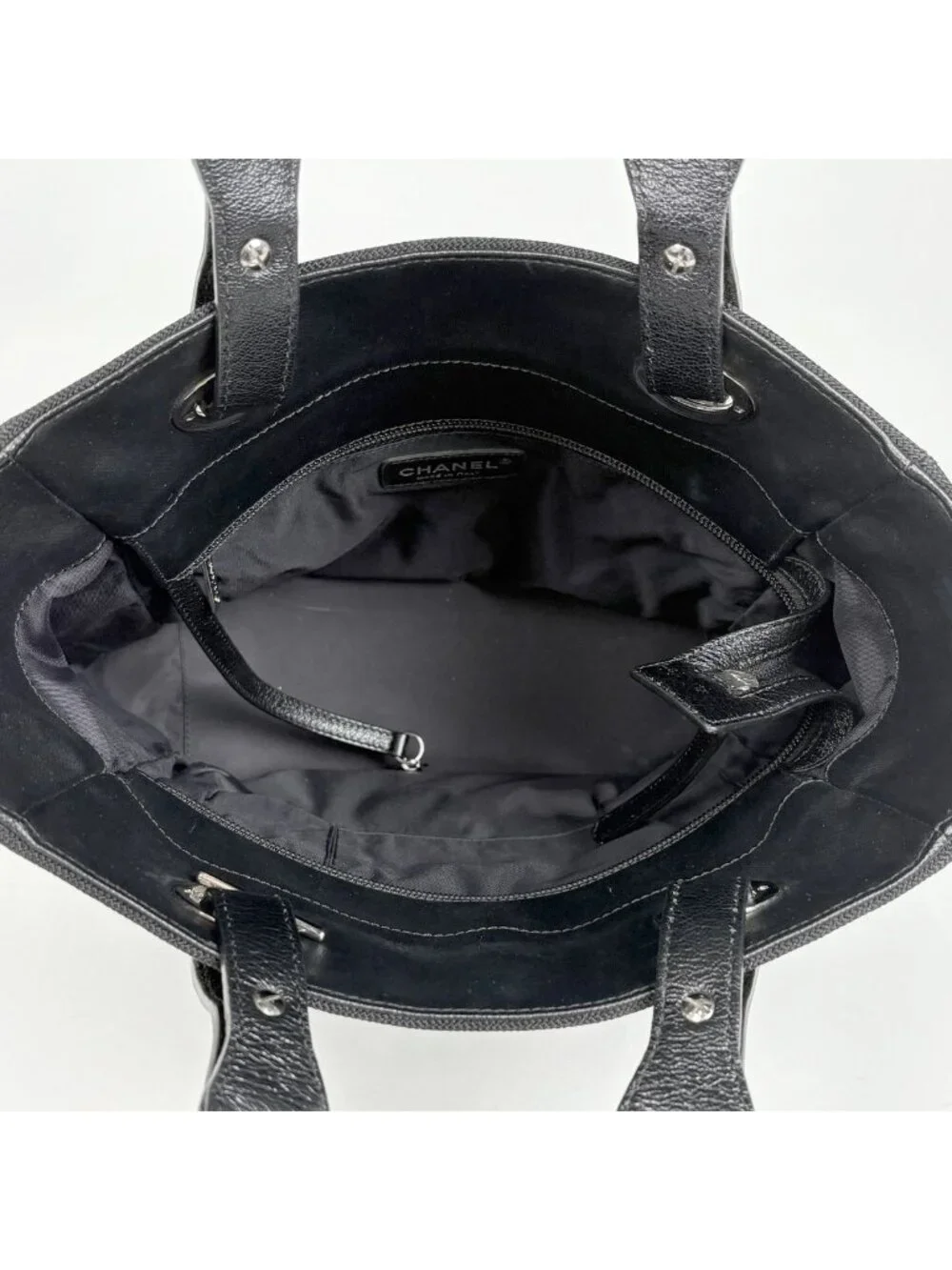 ★SOLD★ Chanel Paris Biarritz Tote PM CC Logo Black - Picture 7 of 7